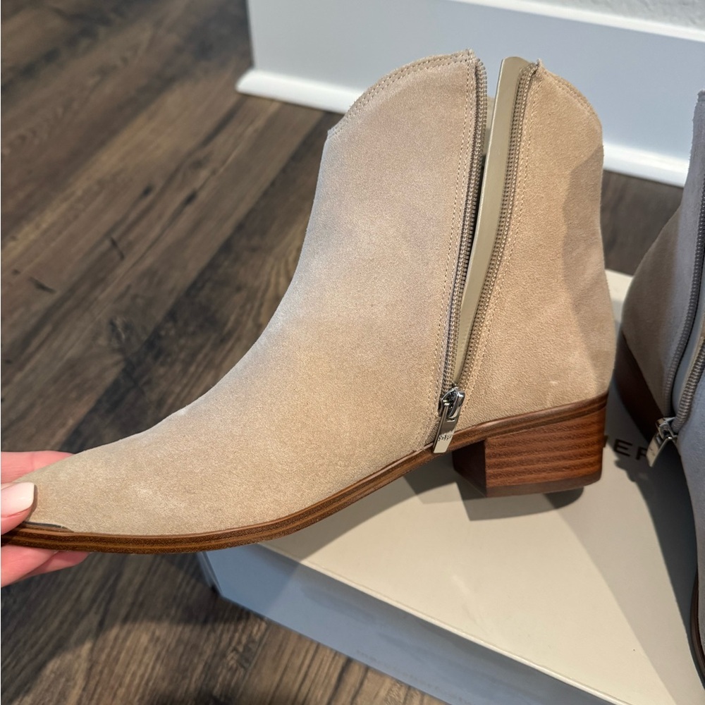 Marc Fisher Women's Natural Suede Ankle Boots - Picture 2 of 4